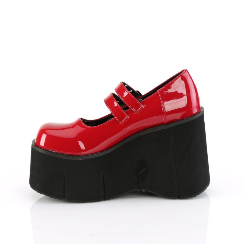 Demonia Kera 08 - Platform Women Mary Janes Red USA | JT9-96309C4