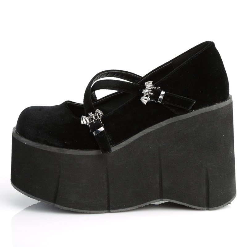 Demonia Kera 10 - Platform Criss-Cross Women Mary Janes Black USA | AC1-46604W6