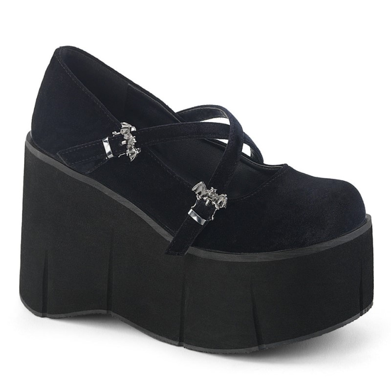 Demonia Kera 10 - Platform Criss-Cross Women Mary Janes Black USA | AC1-46604W6