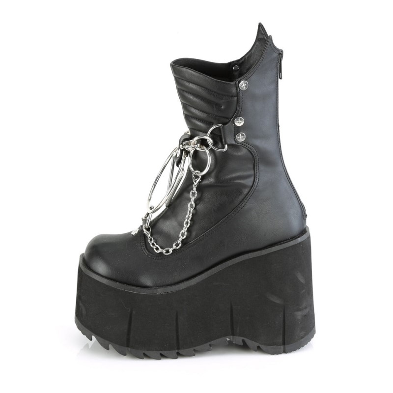 Demonia Kera 130 - Platform Calf High Women Ankle Boots Black USA | BP4-61706T4