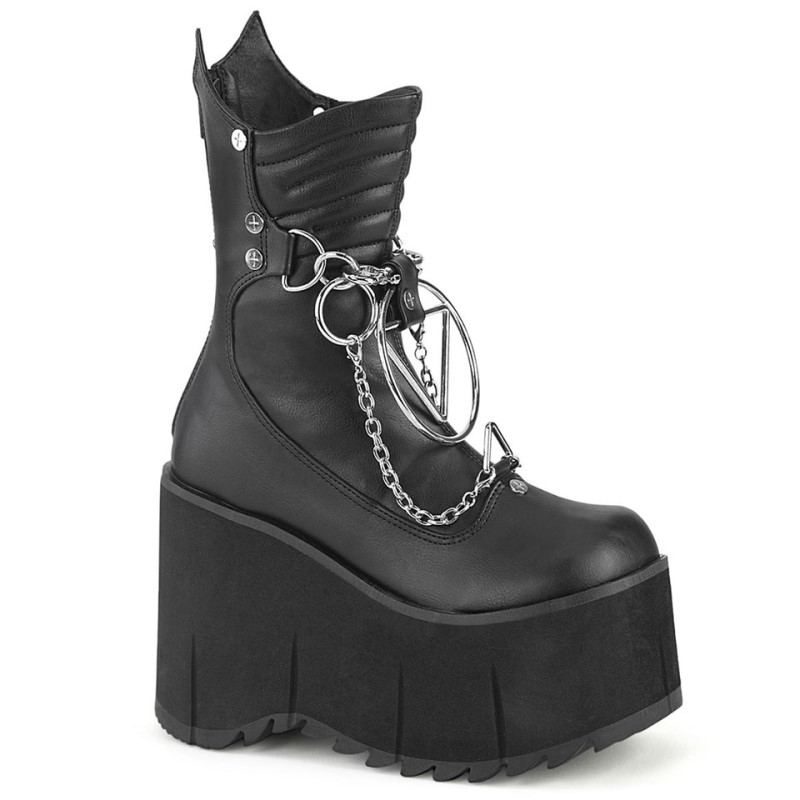 Demonia Kera 130 - Platform Calf High Women Ankle Boots Black USA | BP4-61706T4