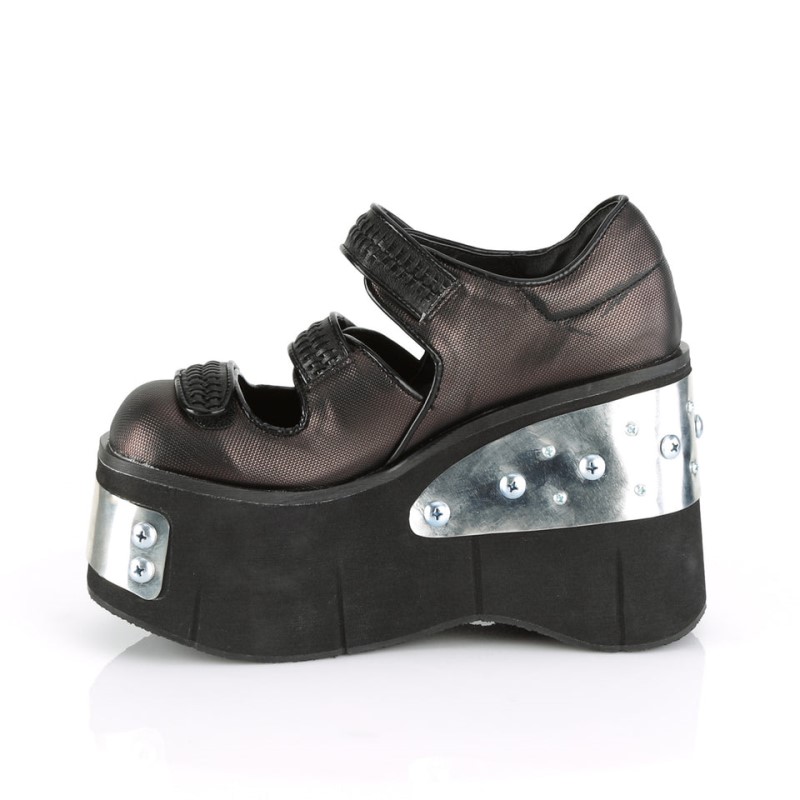 Demonia Kera 13 - Platform Women Mary Janes Black / Silver USA | NM9-70347K5