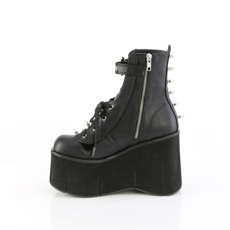 Demonia Kera 150 - Platform Lace Up Women Ankle Boots Black USA | IY6-22872A1