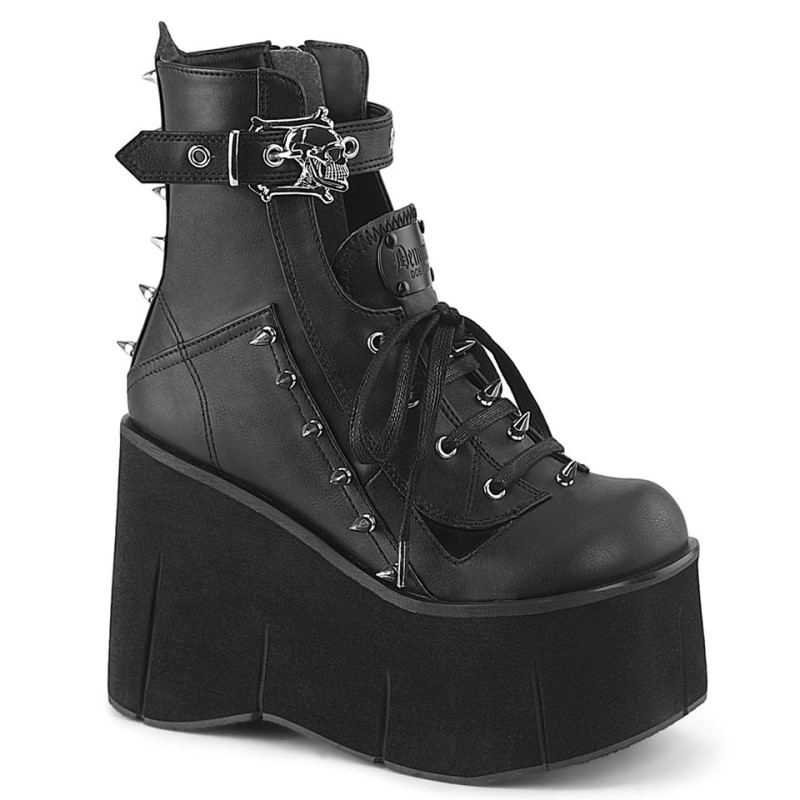 Demonia Kera 150 - Platform Lace Up Women Ankle Boots Black USA | IY6-22872A1