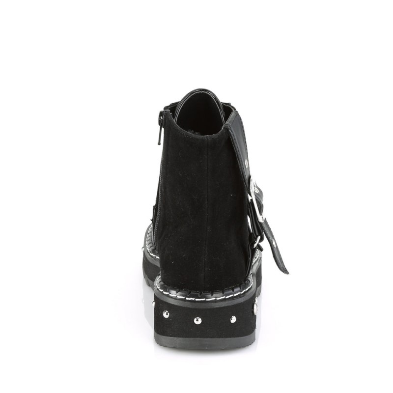 Demonia Lilith 278 - Platform Lace Up Women Ankle Boots Black USA | UG0-44624C4