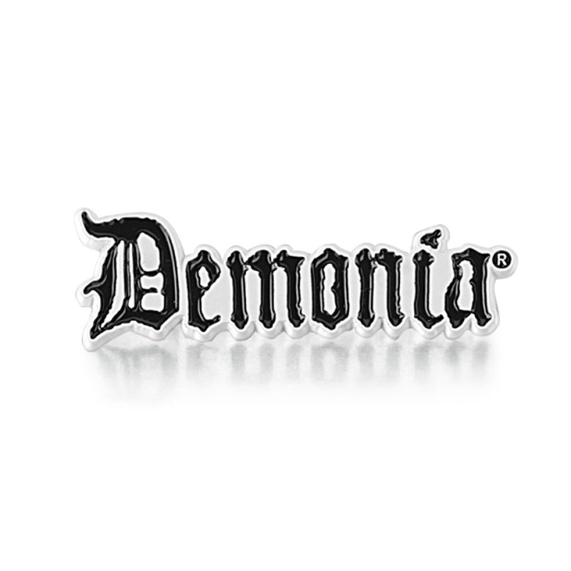 Demonia Logo Enamel Pin Accessories Black USA | BN2-93349W3