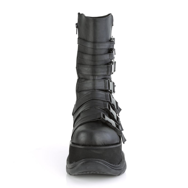 Demonia Neptune 210 - Platform Women Mid-Calf Boots Black USA | GY4-32953G4