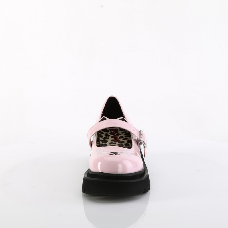 Demonia Renegade 56 - Tiered Platform Women Mary Janes Pink USA | DF8-66046Z7