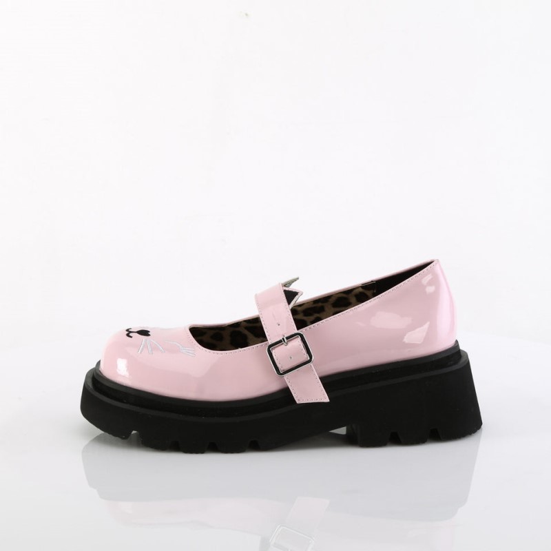 Demonia Renegade 56 - Tiered Platform Women Mary Janes Pink USA | DF8-66046Z7