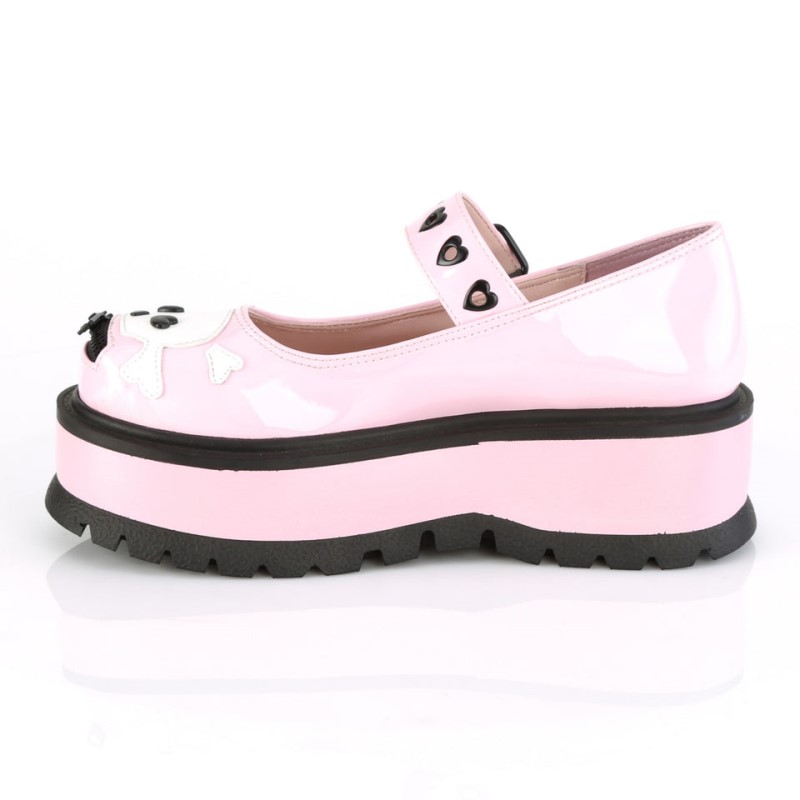 Demonia Slacker 27 - Platform Women Mary Janes Pink USA | IL1-64676A2