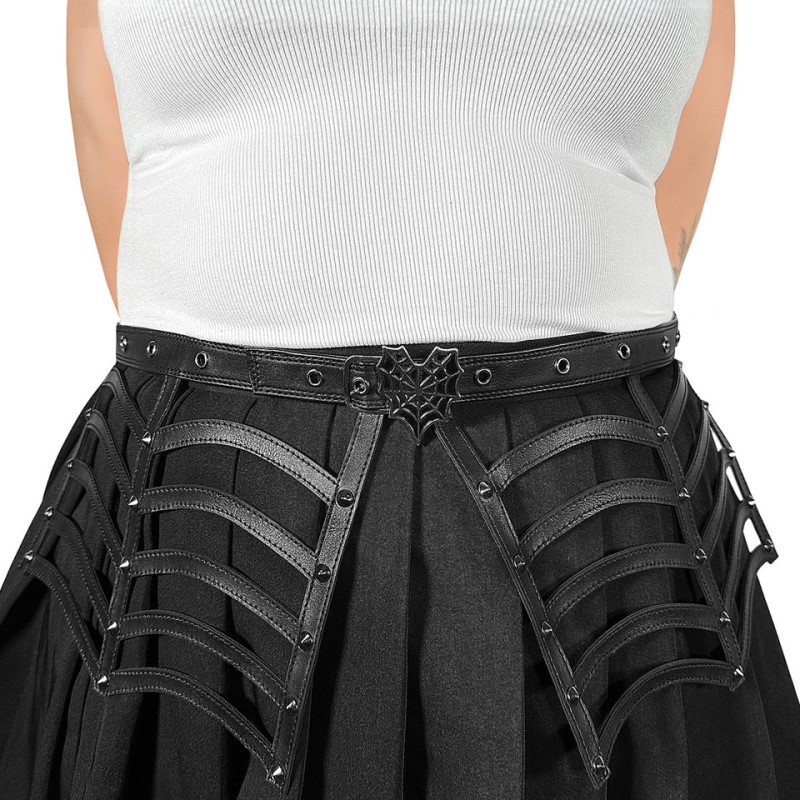 Demonia Spiderweb Cutout Belt Accessories Black USA | HT3-18361I6