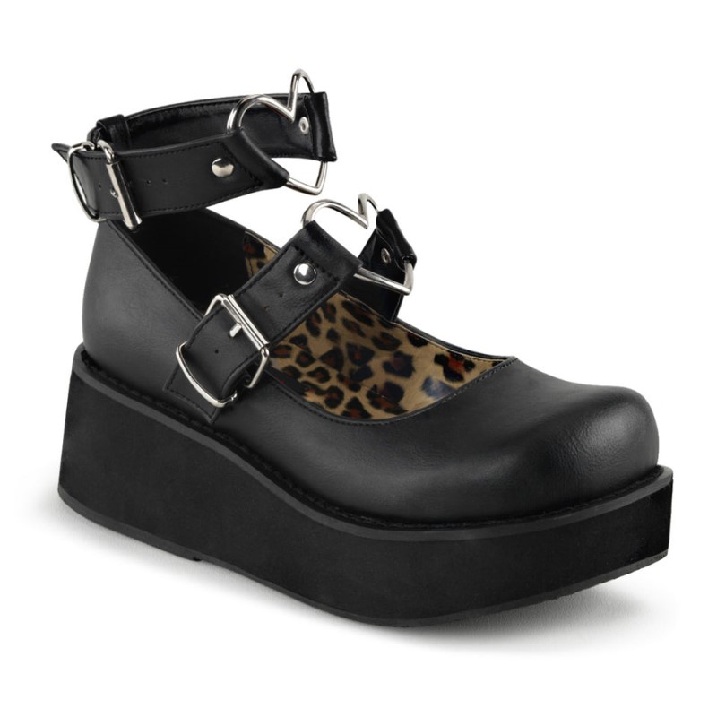 Demonia Sprite 02 - Platform Women Mary Janes Black USA | QW5-43674Y4