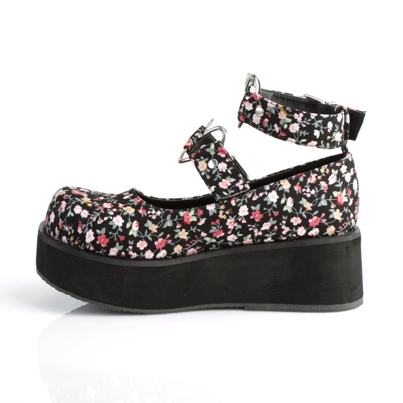 Demonia Sprite 02 - Platform Women Mary Janes Flower USA | QQ1-44654Q9