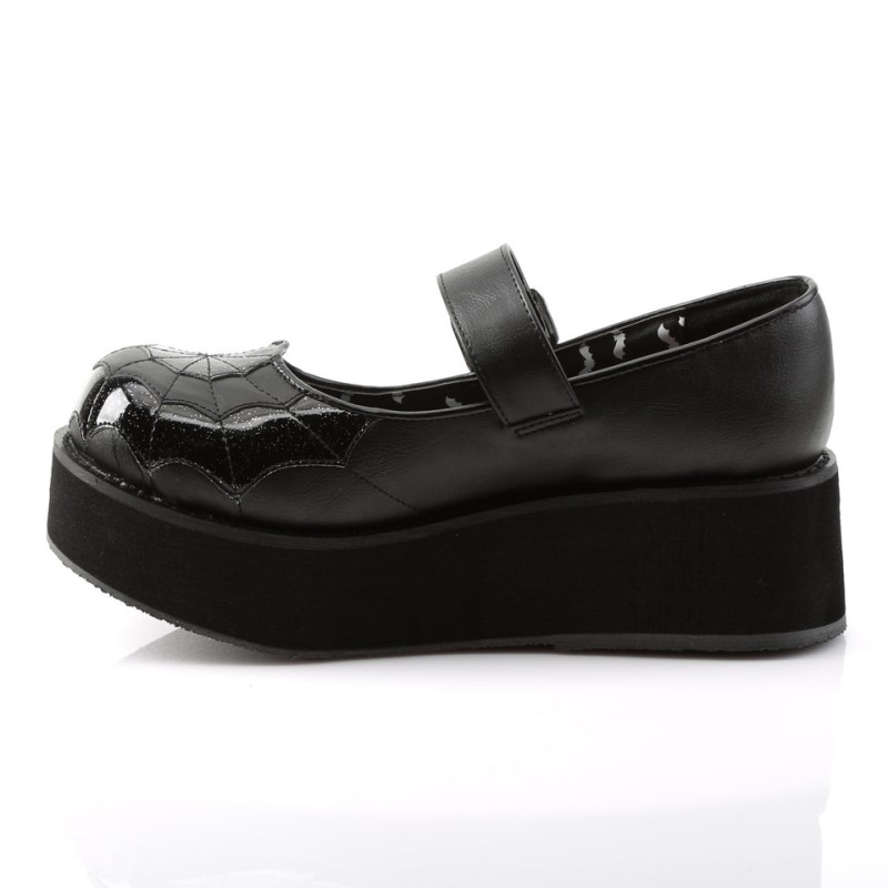 Demonia Sprite 05 - Platform Women Mary Janes Black / Black USA | FS0-66426I4