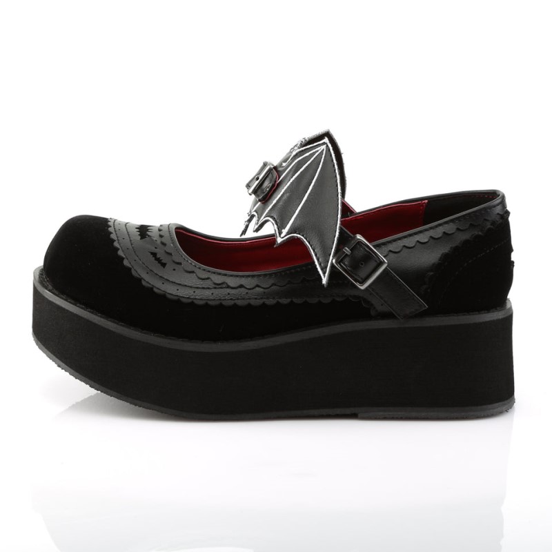 Demonia Sprite 09 - Platform Women Mary Janes Black USA | IN1-01550S8