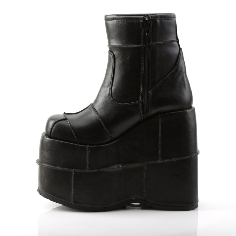 Demonia Stack 201 - Platform Women Ankle Boots Black USA | EE3-38443P1