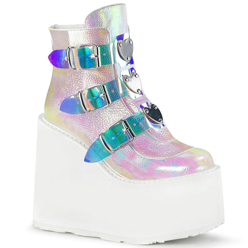 Demonia Swing 105 - Wedge Platform Women Ankle Boots Multicolor USA | RD1-98799F0