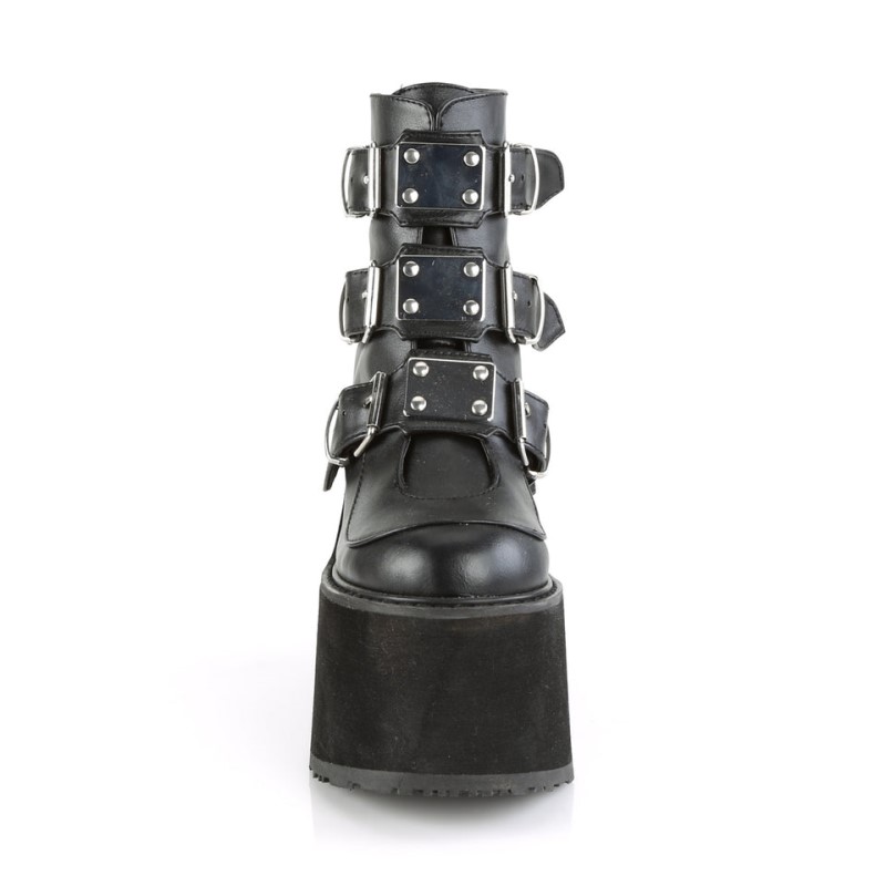 Demonia Swing 105 - Wedge Platform Women Ankle Boots Black USA | EQ5-59155E6