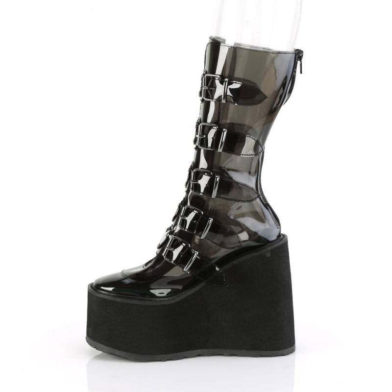 Demonia Swing 230c - Platform Women Mid-Calf Boots Smoke USA | BL2-29072F3