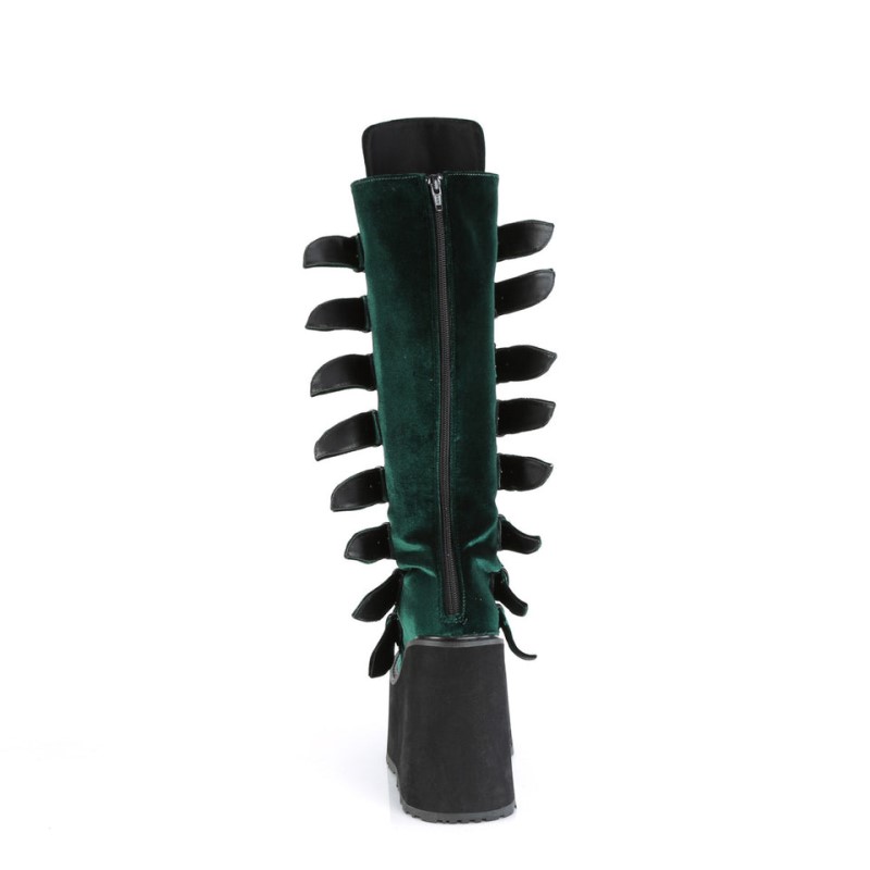 Demonia Swing 815 - Platform Women Knee-High Boots Green USA | DA8-10611M1