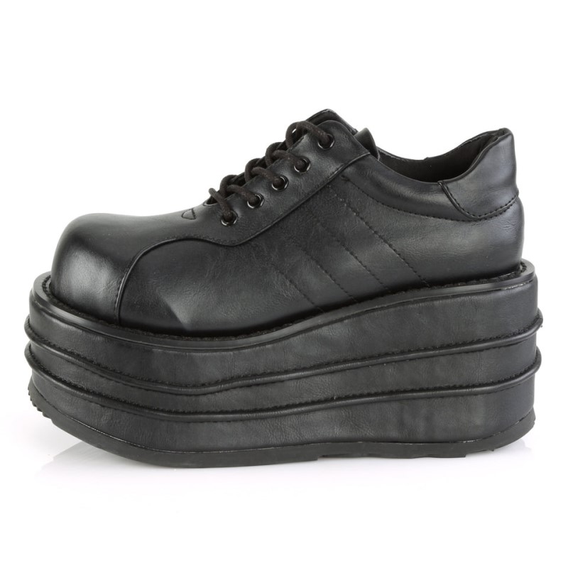 Demonia Tempo 08 - Platform Lace Up Women Oxford Shoes Black USA | CV9-57925R0