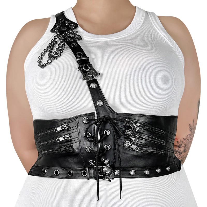 Demonia Waist Harness Accessories Black USA | WV1-65076M5