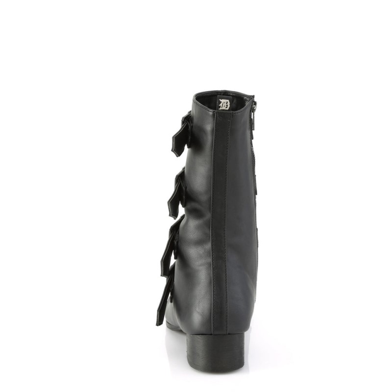 Demonia Warlock 110 c - Heel Pointed Toe Winklepicker Women Mid-Calf Boots Black USA | EY1-73727L6