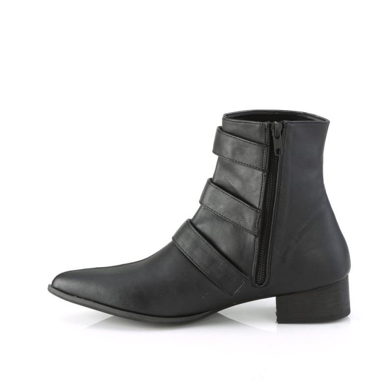 Demonia Warlock 50 c - Heel Pointed Toe Winklepicker Women Ankle Boots Black USA | TH6-64956W4